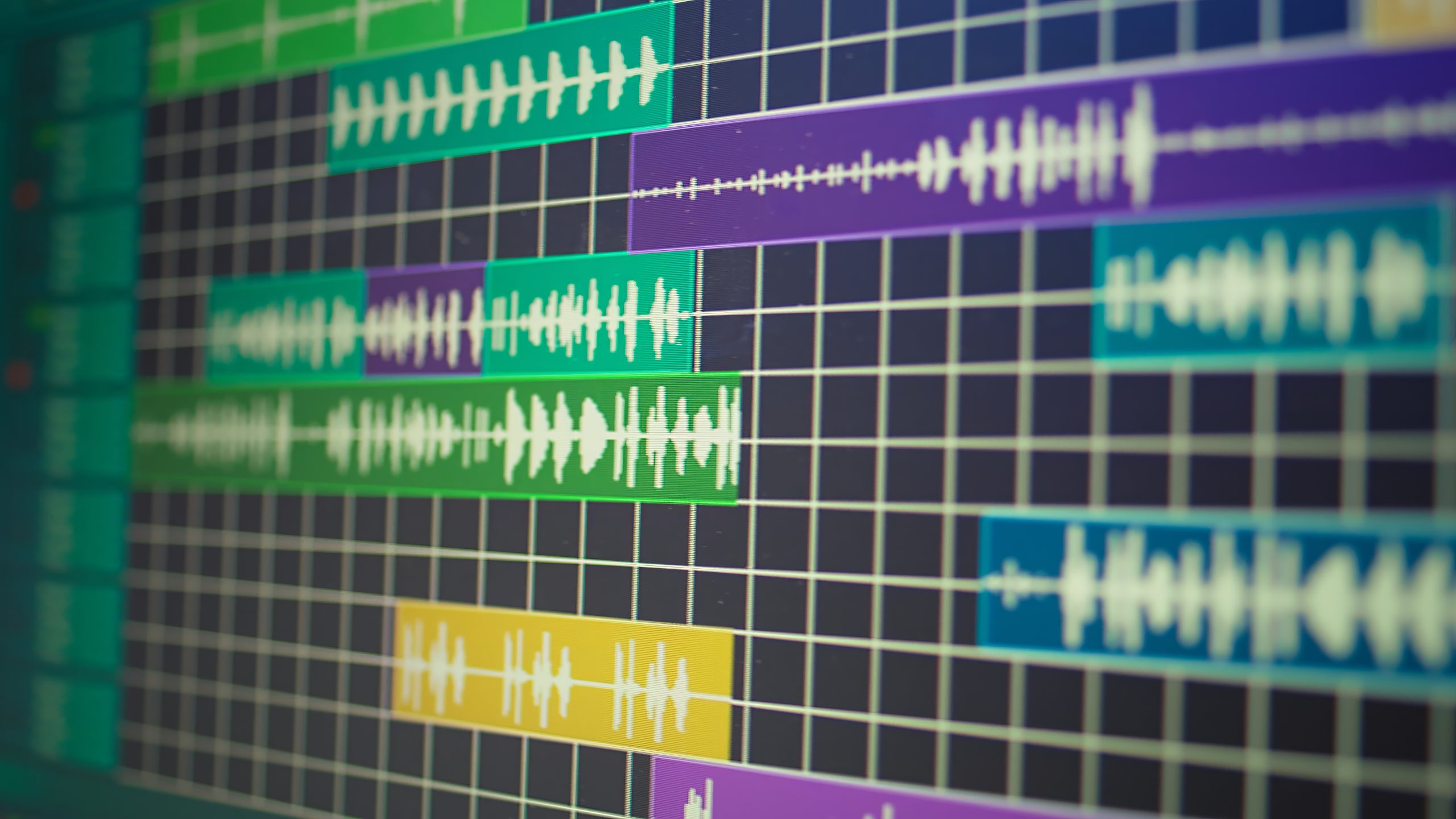 Empty space used for recording music on electronic tools in home studio